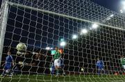 28 March 2007; Slovakia goalkeeper Kamil Contofalsky fails to stop the header of the Republic of Ireland's Kevin Doyle for the first goal. 2008 European Championship Qualifier, Republic of Ireland v Slovakia, Croke Park, Dublin. Picture credit: Brian Lawless / SPORTSFILE