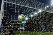 28 March 2007; Slovakia goalkeeper Kamil Contofalsky fails to stop the header of the Republic of Ireland's Kevin Doyle for the first goal as Richard Dunne celebrates. 2008 European Championship Qualifier, Republic of Ireland v Slovakia, Croke Park, Dublin. Picture credit: Brian Lawless / SPORTSFILE