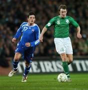 28 March 2007; Aiden McGeady, Republic of Ireland, in action against Balazs Borbely, Slovakia. 2008 European Championship Qualifier, Republic of Ireland v Slovakia, Croke Park, Dublin. Picture credit: David Maher / SPORTSFILE