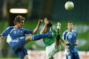 28 March 2007; Stephen Hunt, Republic of Ireland, in action against Peter Singlar, Slovakia. 2008 European Championship Qualifier, Republic of Ireland v Slovakia, Croke Park, Dublin. Picture credit: Matt Browne / SPORTSFILE