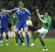 28 March 2007; Stephen Hunt, Republic of Ireland, in action against Peter Singlar, Slovakia. 2008 European Championship Qualifier, Republic of Ireland v Slovakia, Croke Park, Dublin. Picture credit: Brian Lawless / SPORTSFILE