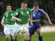 28 March 2007; Richard Dunne, Republic of Ireland, in action against Martin Jakubko, Slovakia. 2008 European Championship Qualifier, Republic of Ireland v Slovakia, Croke Park, Dublin. Picture credit: Brian Lawless / SPORTSFILE