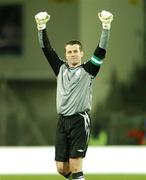 28 March 2007; Republic of Ireland captain Shay Given celebrates after the final whistle. 2008 European Championship Qualifier, Republic of Ireland v Slovakia, Croke Park, Dublin. Picture credit: Matt Browne / SPORTSFILE