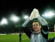 28 March 2007; Republic of Ireland captain Shay Given celebrates at the end of the game. 2008 European Championship Qualifier, Republic of Ireland v Slovakia, Croke Park, Dublin. Picture credit: David Maher / SPORTSFILE