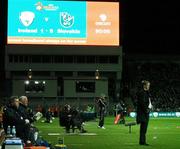 28 March 2007; Republic of Ireland manager Steve Staunton during the closing stages of the game. 2008 European Championship Qualifier, Republic of Ireland v Slovakia, Croke Park, Dublin. Picture credit: David Maher / SPORTSFILE