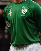 28 March 2007; The Republic of Ireland jersey with the FAI crest and match details. 2008 European Championship Qualifier, Republic of Ireland v Slovakia, Croke Park, Dublin. Picture credit: Brendan Moran / SPORTSFILE