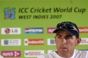 29 March 2007; Ireland captain Trent Johnston speaking at a press conference before team training. Guyana National Stadium, Georgetown, Guyana. Picture credit: Pat Murphy / SPORTSFILE