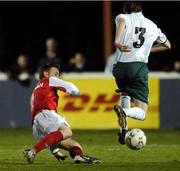 30 March 2007; Gary Cronin, Bray Wanderers, in action against Stephen Brennan, St Patrick's Athletic. eircom League Premier Division, St Patrick's Athletic v Bray Wanderers, Richmond Park, Dublin. Picture credit: David Maher / SPORTSFILE