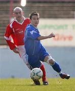 31 March 2007; Shane McCabe, Dungannon Swifts, in action against Barry Johnson, Cliftonville. JJB Sports Irish Cup Semi-Final, Cliftonville v Dungannon Swifts, The Oval, Belfast, Co. Antrim. Picture credit: Russell Pritchard / SPORTSFILE