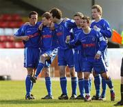 31 March 2007; Dungannon Swifts players celebrate as the winning penalty is scored. JJB Sports Irish Cup Semi-Final, Cliftonville v Dungannon Swifts, The Oval, Belfast, Co. Antrim. Picture credit: Russell Pritchard / SPORTSFILE