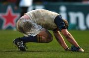 31 March 2007; A dejected Jamie Heaslip, Leinster, after the final whistle against Wasps. Heineken Cup Quarter-Final, Wasps v Leinster, Adams Park, High Wycombe, London. Picture credit: Matt Browne / SPORTSFILE