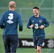 8 October 2014; Republic of Ireland's Robbie Keane during squad training ahead of their UEFA EURO 2016 Championship Qualifer, Group D, game against Gibraltar on Saturday. Republic of Ireland Squad Training, Gannon Park, Malahide, Co. Dublin. Picture credit: David Maher / SPORTSFILE