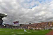 27 September 2014; The Kilkenny and Tipperry teams are led by the Artane Band during the pre-match parade. GAA Hurling All Ireland Senior Championship Final Replay, Kilkenny v Tipperary. Croke Park, Dublin. Picture credit: Brendan Moran / SPORTSFILE