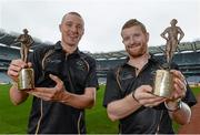 9 October 2014; The GAA/GPA All-Stars sponsored by Opel are delighted to announce Kieran Donaghy, left, Kerry, and Richie Power, Kilkenny, as the Players of the Month for September in football and hurling respectively. Both players were presented with their GAA / GPA Player of the Month Award for September, sponsored by Opel, by Laura Condron, Senior Brand & PR Manager, Opel Ireland. Croke Park, Dublin. Photo by Sportsfile