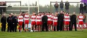 11 March 2007; The Derry panel stand for the national anthem. Allianz National Football League, Division 1B Round 4, Armagh v Derry, Oliver Plunkett Park, Crossmaglen, Co. Armagh. Picture credit: Oliver McVeigh / SPORTSFILE