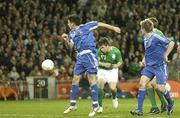 28 March 2007; Shane Long, 17, Republic of Ireland, has his header at goal saved by Slovakia keeper Kamil Contofalsky. 2008 European Championship Qualifier, Republic of Ireland v Slovakia, Croke Park, Dublin. Picture credit: Matt Browne / SPORTSFILE