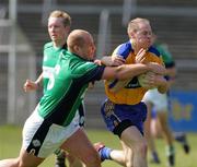 1 April 2007; Michael O'Shea, Clare, in action against Senan Hehir, London. Allianz National Football League, Division 2A Round 5, Clare v London, Cusack Park, Ennis, Co. Clare. Picture credit: Kieran Clancy / SPORTSFILE