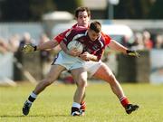1 April 2007; Alan Burke, Galway, in action against Peter McGinnity, Louth. Allianz National Football League, Division 1B Round 6, Louth v Galway, St. Brigid's Park, Dowdallshill, Dundalk, Co. Louth. Photo by Sportsfile