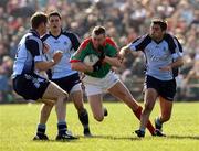 1 April 2007; Enda Devenney, Mayo, in action against Darren Magee and David Henry, Dublin. Allianz National Football League, Division 1A Round 6, Mayo v Dublin, McHale Park, Castlebar, Mayo. Picture credit: Oliver McVeigh / SPORTSFILE