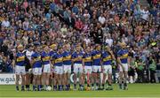 7 September 2014; The Tipperary team during the national anthem. GAA Hurling All Ireland Senior Championship Final, Kilkenny v Tipperary. Croke Park, Dublin. Picture credit: Ray McManus / SPORTSFILE