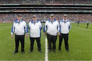 7 September 2014; Umpires Séamus O'Brien, Michael Coyle, Paddy Walsh, and Paul Reville, before the game. GAA Hurling All Ireland Senior Championship Final, Kilkenny v Tipperary. Croke Park, Dublin. Picture credit: Ray McManus / SPORTSFILE