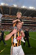 27 September 2014; Kilkenny's Henry Shefflin and his son Henry at the end of the game. GAA Hurling All Ireland Senior Championship Final Replay, Kilkenny v Tipperary. Croke Park, Dublin. Picture credit: Ray McManus / SPORTSFILE