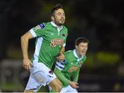 10 October 2014; Ross Gaynor, Cork City, celebrates after scoring his side's first goal. SSE Airtricity League Premier Division, UCD v Cork City. The UCD Bowl, Belfield, Dublin. Picture credit: Matt Browne / SPORTSFILE