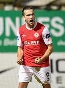 10 October 2014; Christy Fagan, St Patrick’s Athletic, celebrates after scoring his side's third goal. SSE Airtricity League Premier Division, Drogheda United v St Patrick’s Athletic. United Park, Drogheda, Co. Louth. Photo by Sportsfile