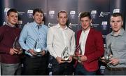 11 October 2014; Wexford Under 21 hurlers, from left, Liam Ryan, Oliver O'Leary, Jack Guiney, Conor McDonald, and Andrew Kenny, who were named on the Bord Gáis Energy All-Ireland GAA Hurling Under 21 Team of the Year. Bord Gáis Energy All-Ireland GAA Hurling Under 21 Team of the Year Awards, Croke Park, Dublin. Photo by Sportsfile