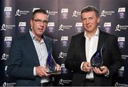 11 October 2014; Clare Under 21 joint managers Gerry O'Connor, left, and Donal Moloney, who received a merit award. Bord Gáis Energy All-Ireland GAA Hurling Under 21 Team of the Year Awards, Croke Park, Dublin. Photo by Sportsfile