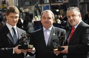 4 April 2007; President of the GAA Nickey Brennan, centre, with top referees Brian Crowe, football, right, and Barry Kelly, hurling, left, who were honoured during the Vodafone All Stars Monthly Awards for their outstanding contributions to the games during 2006. Westbury Hotel, Dublin. Photo by Sportsfile