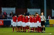 30 March 2007; The St Patrick's Athletic team stand for a minute silence before the start of the game. eircom League Premier Division, St Patrick's Athletic v Bray Wanderers, Richmond Park, Dublin. Picture credit: David Maher / SPORTSFILE