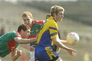 7 April 2007; Cathal Cregg, Roscommon, in action against Tom Parsons, Mayo. Cadbury's U21 Connacht Football Championship Final, Mayo v Roscommon, McHale Park, Castlebar, Co. Mayo. Picture credit: Pat Murphy / SPORTSFILE