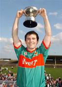 7 April 2007; Mayo captain Mark Ronaldson lifts the JJ Fahy cup. Cadbury's U21 Connacht Football Championship Final, Mayo v Roscommon, McHale Park, Castlebar, Co. Mayo. Picture credit: Pat Murphy / SPORTSFILE