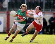 8 April 2007; Conor Mortimer, Mayo, in action against Brian Dooher, Tyrone. Allianz National Football League, Division 1A, Round 7, Tyrone v Mayo, Healy Park, Omagh, Co. Tyrone. Picture credit: Oliver McVeigh / SPORTSFILE