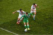 11 October 2014; Wes Hoolahan, Republic of Ireland, in action against Liam Walker, left, and Lee Casciaro, Gibraltar. UEFA EURO 2016 Championship Qualifer, Group D, Republic of Ireland v Gibraltar. Aviva Stadium, Lansdowne Road, Dublin. Picture credit: Brendan Moran / SPORTSFILE