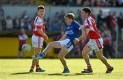 12 October 2014; Padraic Collins, Cratloe, in action against David O'Halloran, left, and Liam Corry, Eire Og. Clare County Senior Football Championship Final, Cratloe v Eire Og. Cusack Park, Ennis, Co. Clare. Picture credit: Diarmuid Greene / SPORTSFILE