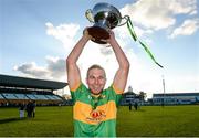 12 October 2014; Rhode captain Pauric Sullivan celebrates with the Dowling Cup following the Offaly County Senior Football Championship Final match between Edenderry and Rhode at O'Connor Park in Tullamore, Offaly. Photo by Sportsfile