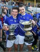 12 October 2014; Cratloe 'Double County Champions' captains, Liam Markham, hurling, left, and football captain Michael Hawes celebrate with their cups. Clare County Senior Football Championship Final, Cratloe v Eire Og. Cusack Park, Ennis, Co. Clare. Picture credit: Diarmuid Greene / SPORTSFILE