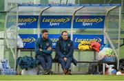 13 October 2014; Republic of Ireland manager Martin O'Neill sits alongside Daryl Murphy during squad training ahead of their UEFA EURO 2016 Championship Qualifer, Group D, game against Germany on Tuesday. Republic of Ireland Squad Training, Gannon Park, Malahide, Co. Dublin. Picture credit: Brendan Moran / SPORTSFILE