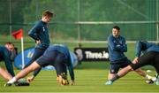 13 October 2014; Republic of Ireland's Kevin Doyle, left, and Robbie Keane during squad training ahead of their UEFA EURO 2016 Championship Qualifer, Group D, game against Germany on Tuesday. Republic of Ireland Squad Training, Gannon Park, Malahide, Co. Dublin. Picture credit: Brendan Moran / SPORTSFILE