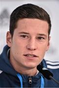 13 October 2014; Julian Draxler, Germany, during a press conference ahead of their UEFA EURO 2016 Championship Qualifer, Group D, game against the Republic of Ireland on Tuesday. Germany Press Conference, Mercedes-Benz, Essen, Germany. Picture credit: David Maher / SPORTSFILE