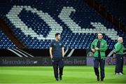 13 October 2014; Republic of Ireland manager Martin O'Neill and Robbie Keane walk the pitch ahead of their UEFA EURO 2016 Championship Qualifer, Group D, game against Germany on Tuesday. Republic of Ireland Squad Training, Stadion Gelsenkirchen, Gelsenkirchen, Germany. Picture credit: David Maher / SPORTSFILE
