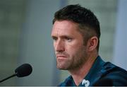 13 October 2014; Republic of Ireland's Robbie Keane during a press conference ahead of their UEFA EURO 2016 Championship Qualifer, Group D, game against Germany on Tuesday. Republic of Ireland Press Conference, Stadion Gelsenkirchen, Gelsenkirchen, Germany. Picture credit: David Maher / SPORTSFILE