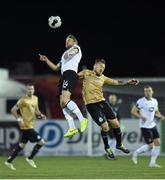 13 October 2014; Dane Massey, Dundalk, in action against Gary McCabe, Shamrock Rovers. SSE Airtricity League Premier Division, Dundalk v Shamrock Rovers, Oriel Park, Dundalk, Co. Louth. Photo by Sportsfile