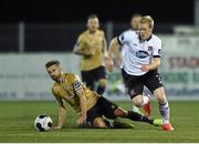 13 October 2014; Daryl Horgan, Dundalk, in action against Stephen McPhail, Shamrock Rovers. SSE Airtricity League Premier Division, Dundalk v Shamrock Rovers, Oriel Park, Dundalk, Co. Louth. Photo by Sportsfile