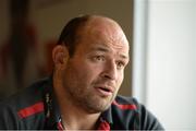 14 October 2014; Ulster's Rory Best during a press conference ahead of their European Rugby Champions Cup 2014/15, Pool 3, Round 1, game against Leicester Tigers on Saturday. Ulster Rugby Press Conference, Kingspan Stadium, Ravenhill Park, Belfast, Co. Antrim. Picture credit: Oliver McVeigh / SPORTSFILE