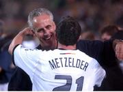 5 June 2002; Mick McCarthy, Republic of Ireland manager celebrates with Robbie Keane after the draw against Germany. FIFA World Cup Finals, Group E, Republic of Ireland v Germany, Ibaraki Stadium, Ibaraki, Japan. Picture credit: David Maher / SPORTSFILE