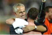 5 June 2002; Republic of Ireland manager Mick McCarthy celebrates after the draw against Germany. FIFA World Cup Finals, Group E, Republic of Ireland v Germany, Ibaraki Stadium, Ibaraki, Japan. Picture credit: David Maher / SPORTSFILE
