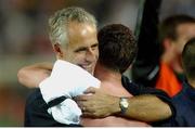 5 June 2002; Republic of Ireland manager Mick McCarthy celebrates with Mark Kinsella after a draw against Germany. FIFA World Cup Finals, Group E, Republic of Ireland v Germany, Ibaraki Stadium, Ibaraki, Japan. Picture credit: David Maher / SPORTSFILE